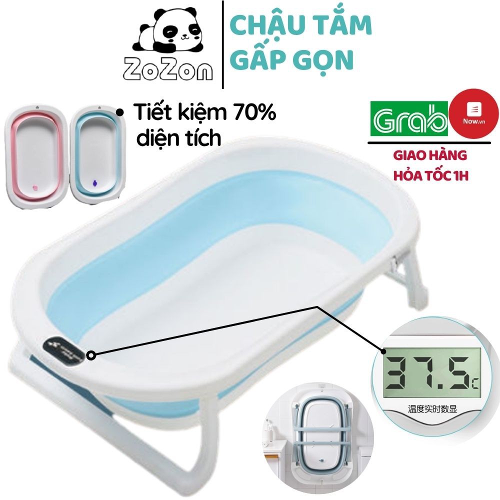 Chậu Tắm Cho Bé Thau Tắm Bé Gấp Gọn Báo Nhiệt Kèm Phao Cho Trẻ Sơ Sinh Hàng Chính Hãng Phối Bởi Zozon