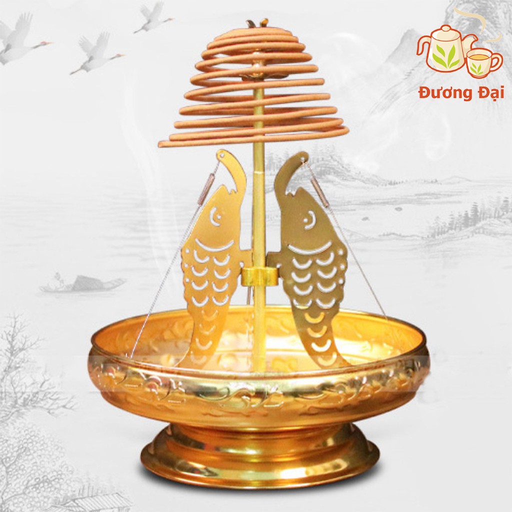Khay thắp hương vòng di đà Khay đốt nhang hình Cá Chép Bằng Đồng Gốm Sứ Bát Tràng Đương Đại