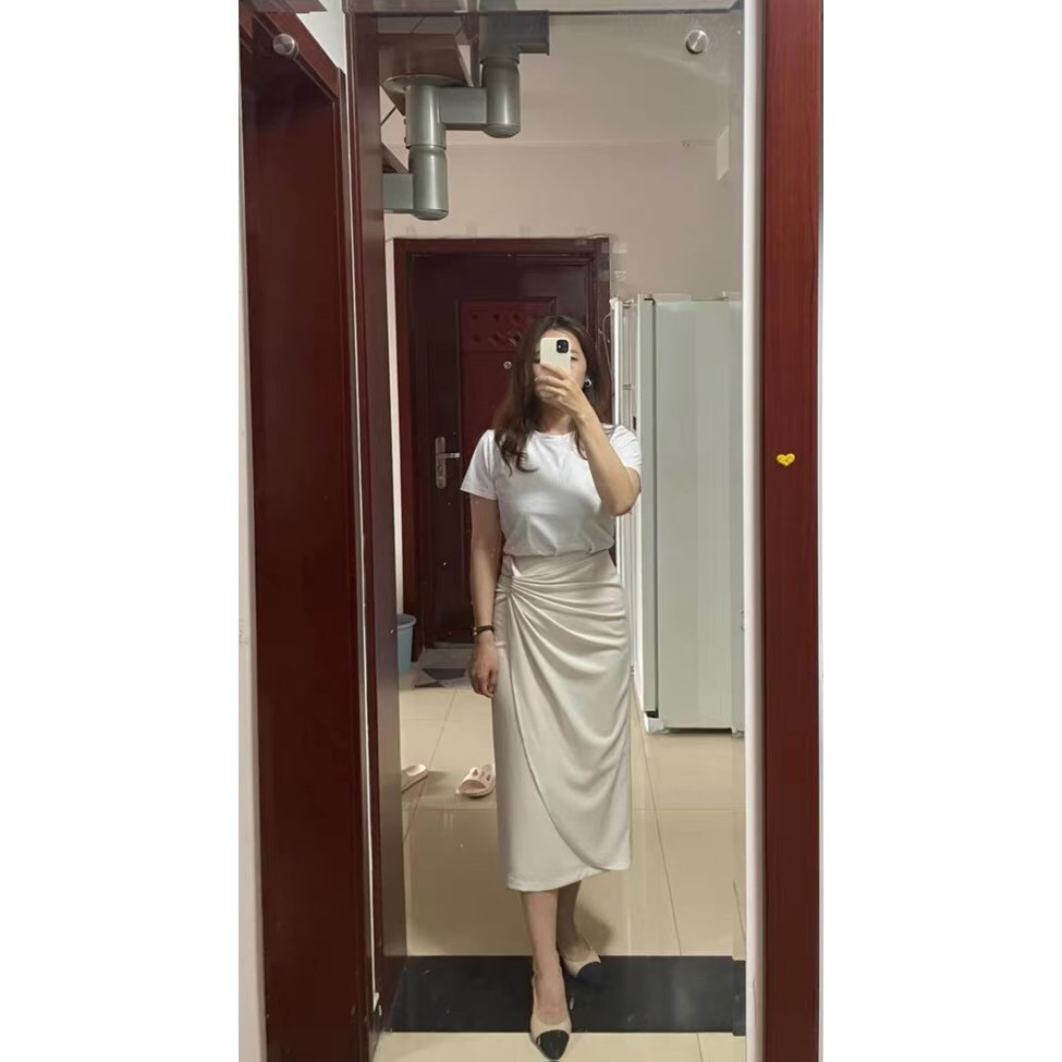 Chân váy công sở nữ xếp ly hai lớp , tôn dáng dễ phối đồ