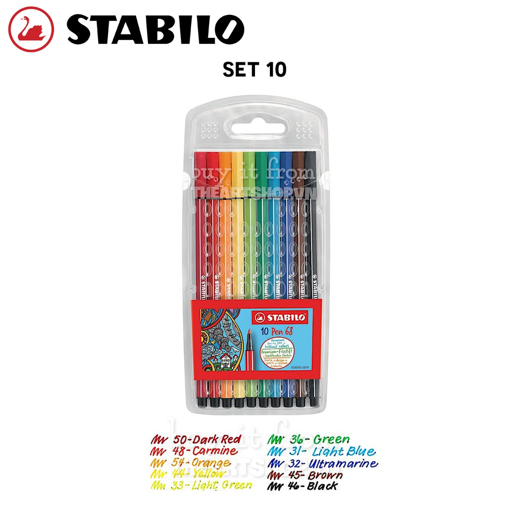 THEARTSHOP Bộ bút marker STABILO Pen 68 Marker Set 10/20/30/40 colours