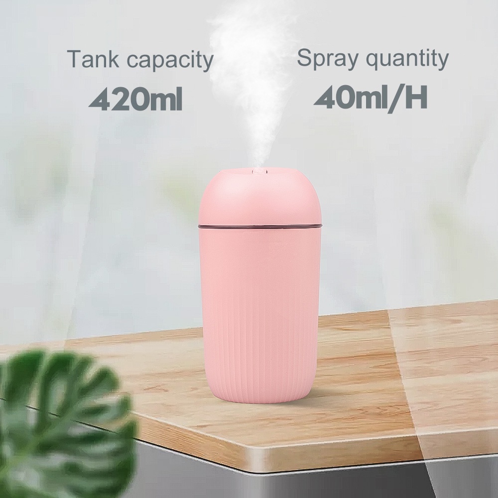 Máy tạo sương làm ẩm không khí/ khuếch tán hương thơm mini 420ml có lỗ cắm USB