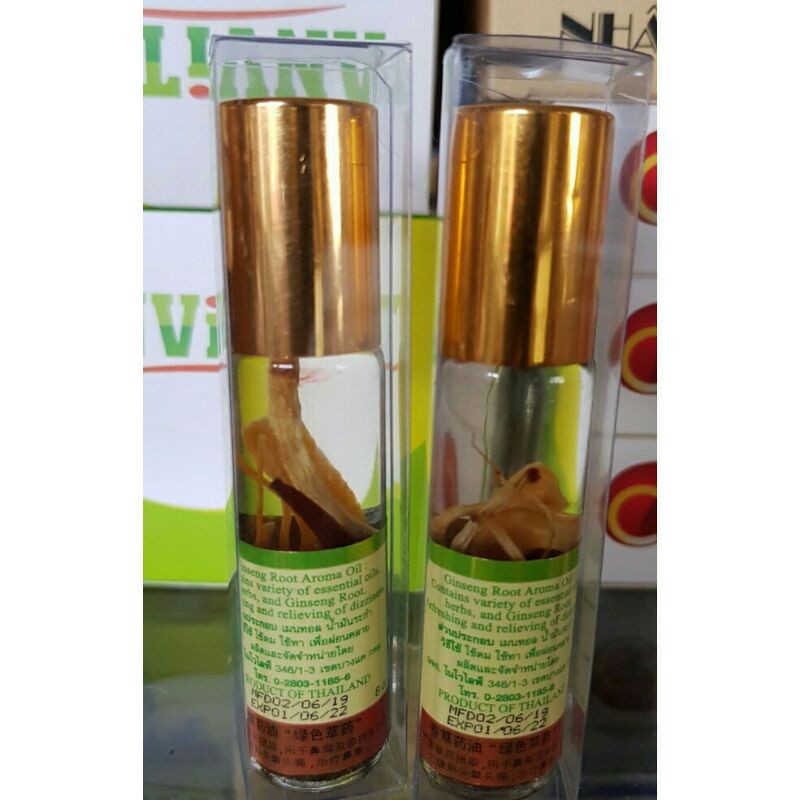 Dầu lăn nhân sâm Green Herb Oil 8cc ⚡ CAM KẾT CHÍNH HÃNG ⚡ Dầu lăn nhân sâm thảo dược Thái Lan phòng ngừa cảm mạo