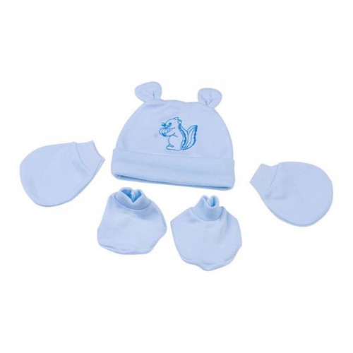 Bao tay bao chân kèm mũ BABY cho trẻ sơ sinh chất liệu vải cotton thoáng mát mềm mại