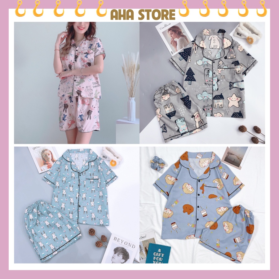 Đồ ngủ nữ pijama ngắn tay quần cộc loại 1, bộ mặc nhà mùa hè mềm mát- CĐ01