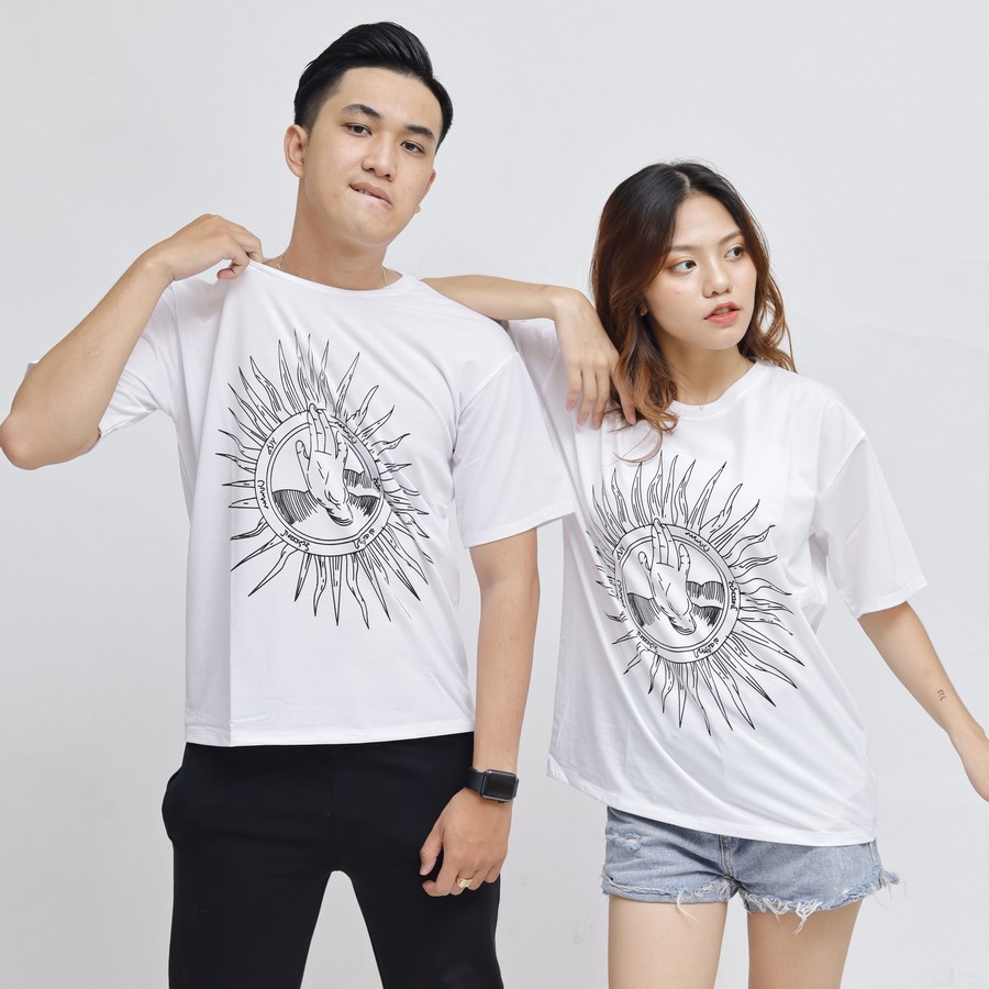 Áo thun thời trang nam nữ MĐ A581 form rộng tay lỡ, in hình