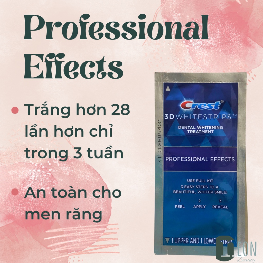 Miếng dán trắng răng Crest 3D White - CHÍNH HÃNG - 1 GÓI - NEON BEAUTY