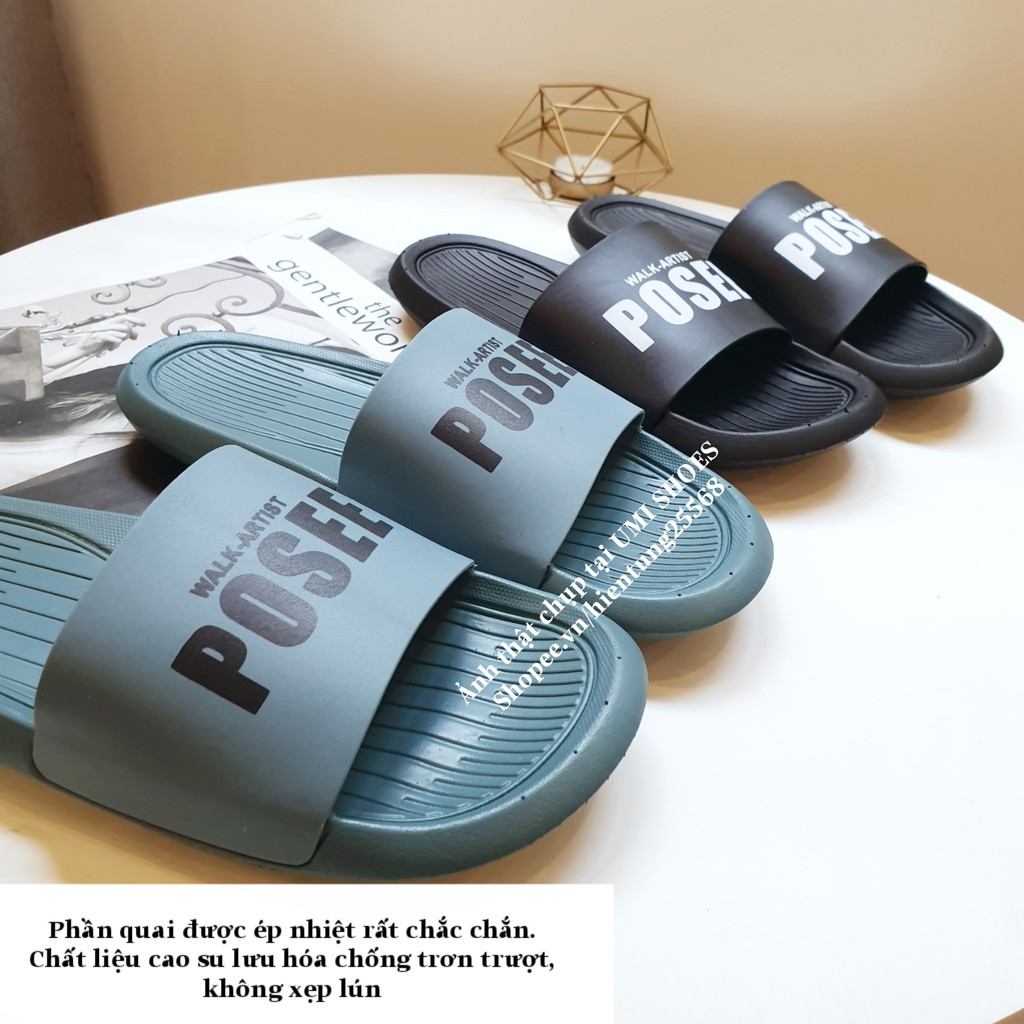 HOT 2020 LOẠI 1 ĐẾ DÀY Dép đôi nam nữ quai bản ngang POSEE Unisex hè rửa nước đế bằng trend đơn giản đi biển mới | BigBuy360 - bigbuy360.vn