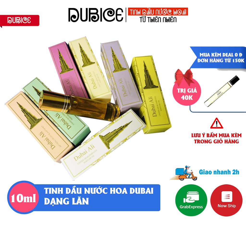 [8 mùi hương] Tinh dầu nước hoa Dubai Ali, dạng lăn mini 10ml