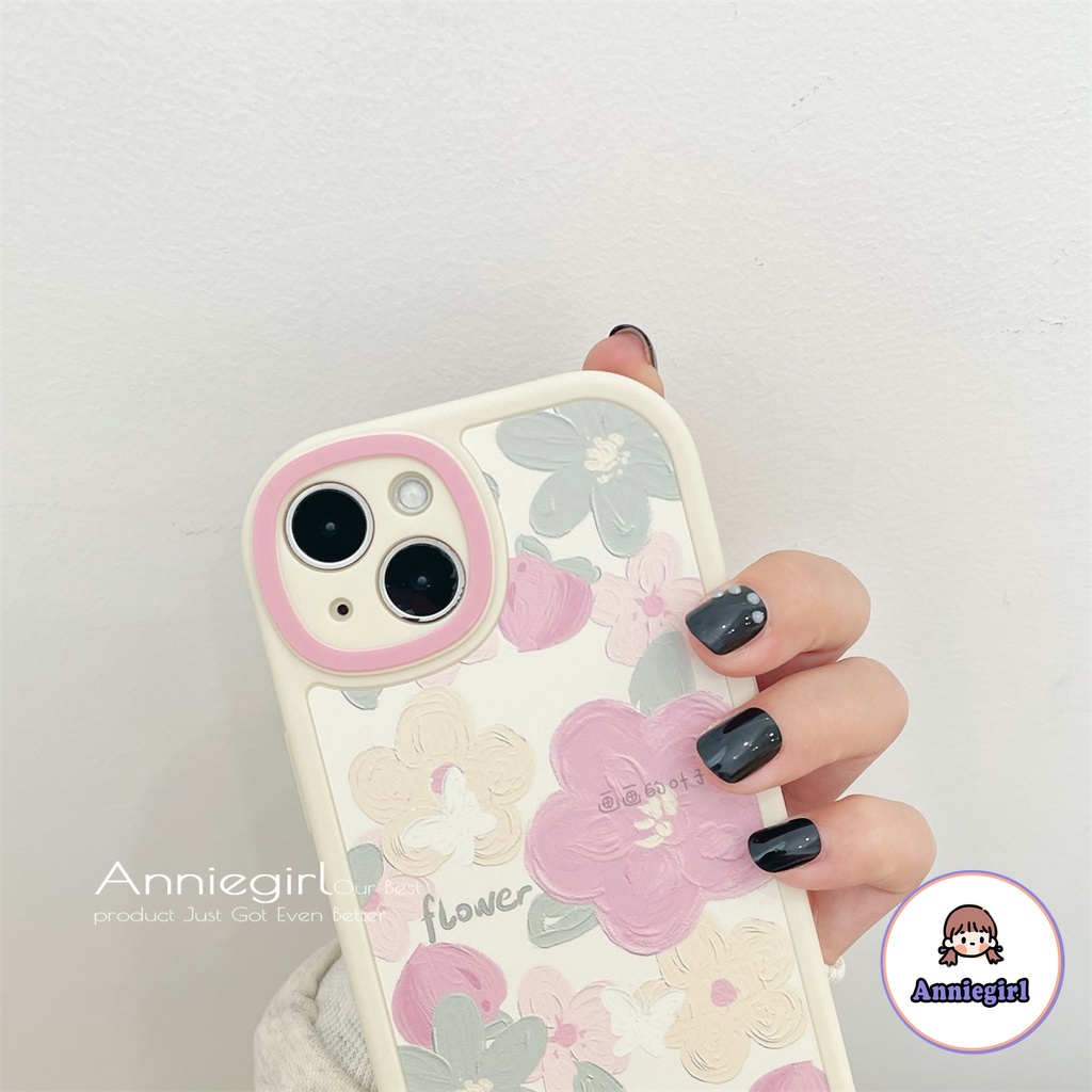Ốp Điện Thoại TPU Mềm Siêu Mỏng Chống Sốc Vẽ Hình Hoa Sơn Dầu Màu Hồng Cổ Điển Cho IPhone 13 12 11 Pro Max X XR 8 7 Plus