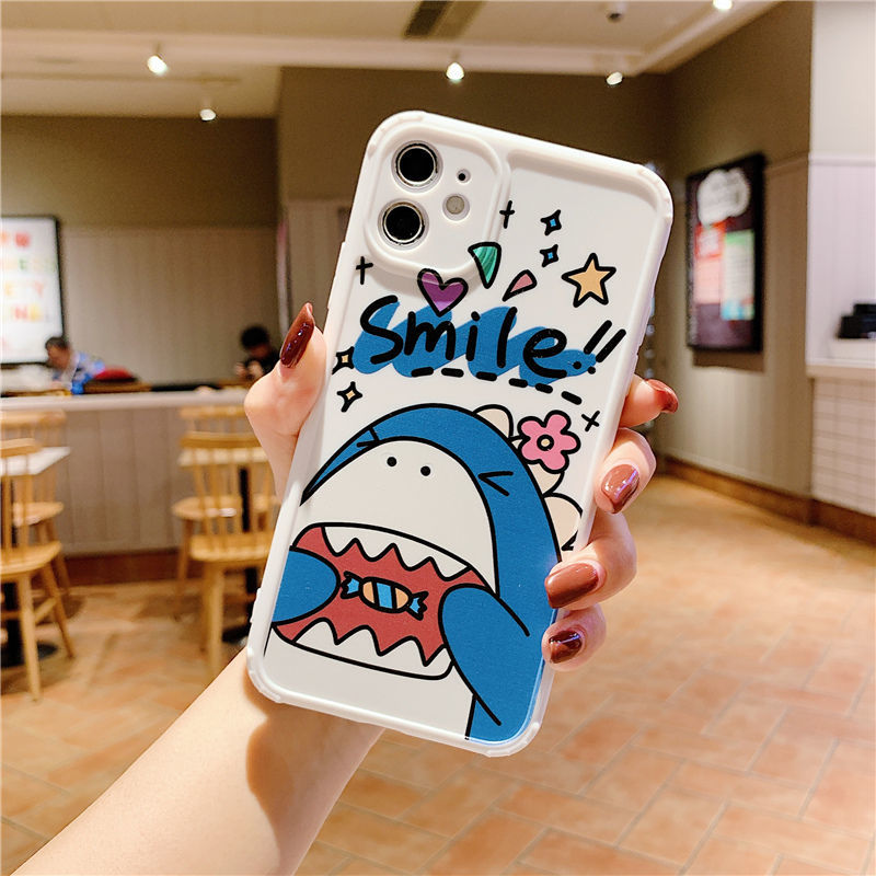 Cute Shark Casing Soft Case OPPO R9 R9S R11 R11S R15 R15X R17 Reno3 A92S A91 A59 A1 A83 A5 A7 A7X A9 A9X A11 A11X K1 K7 Tide Accessories