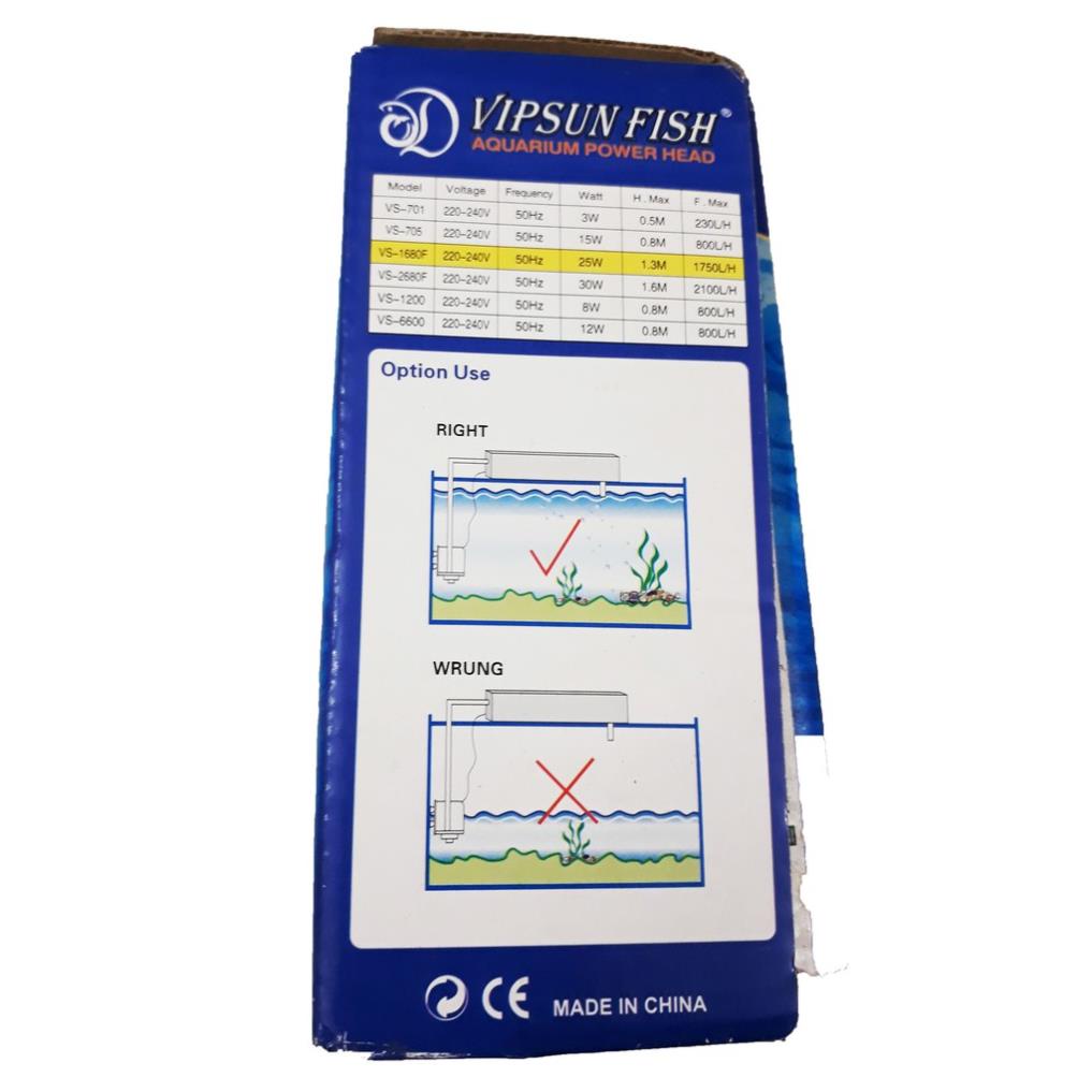 Máy Bơm Lọc Nước Hồ Cá VS-1680 - Máy Lọc Nước Bể Cá Vipsun [VS1680]