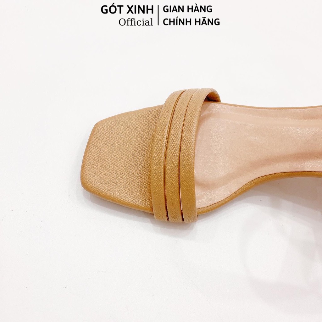 Giày sandal cao gót nữ GÓT XINH GD16 da mềm hai quai đế trụ vuông gót cao 5cm