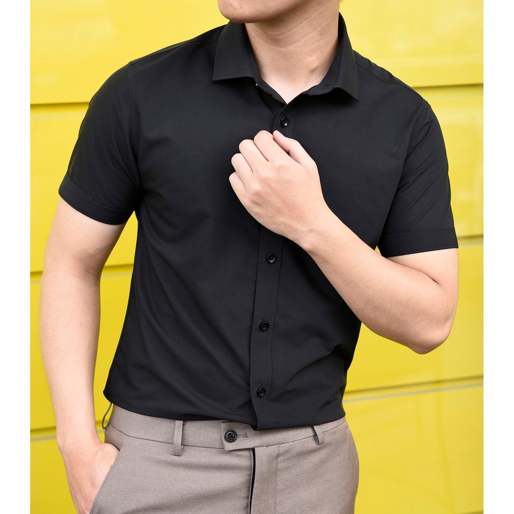 ÁO sơ mi NAM TRƠN cộc tay cao cao cấp không nhăn 2018