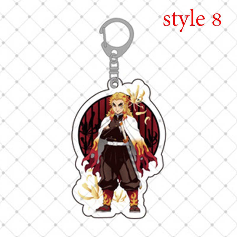 Móc khóa Demon Slayer Kimetsu No Yaiba bằng acrylic in hai mặt dùng để trang trí
