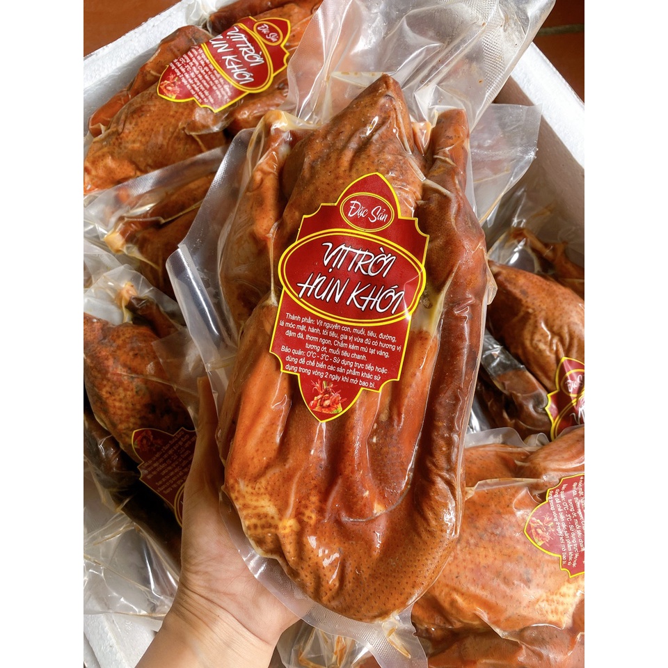 Vịt trời hun khói nguyên con 0,8kg đến 1,1kg Tặng kèm nước chấm thần thánh Chỉ giao hỏa tốc TPHCM