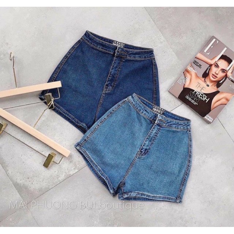 QNU17 - QUẦN SOOC JEANS NỮ TRƠN CẠP CAO