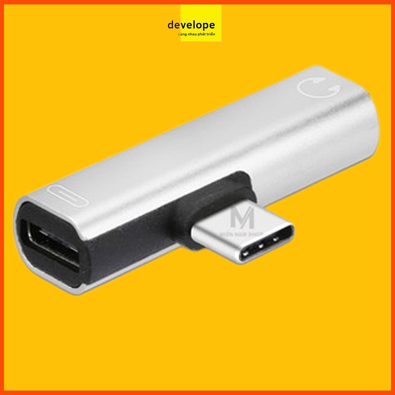 Đầu chuyển đổi chia cổng Type C âm thanh thành Jack 3.5mm và sạc Type C dành cho Android