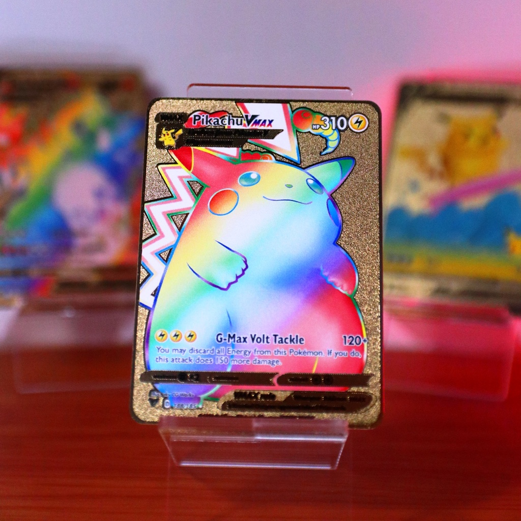 🌟GIÁ HỦY DIỆT🌟 Thẻ Bài Pokemon Kim Loại Pikachu Charizard Eevee Vmax V Vstar GX Shiny Rainbow Gold Rare Gigantamax
