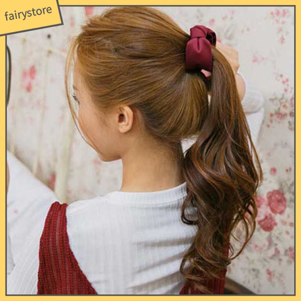 Kẹp Tóc Hình Nơ Lớn Màu Trơn Thời Trang Cho Nữ