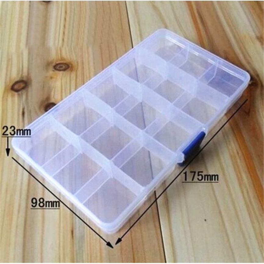 Hộp Nhựa 15 Ngăn Đựng Trang Sức / Phụ Kiện Câu Cá Tiện Dụng