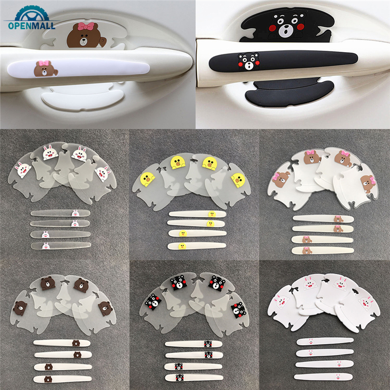 Set 8 Miếng Dán Góc Cửa Xe Ô Tô Hình Hoạt Hình Đáng Yêu Xinh Xắn
