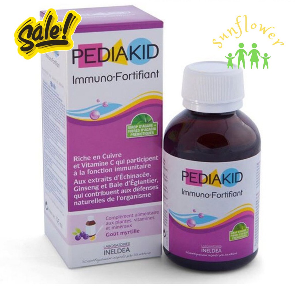 Siro tăng sức đề kháng Pediakid Immuno Fort chai 125ml, Pháp