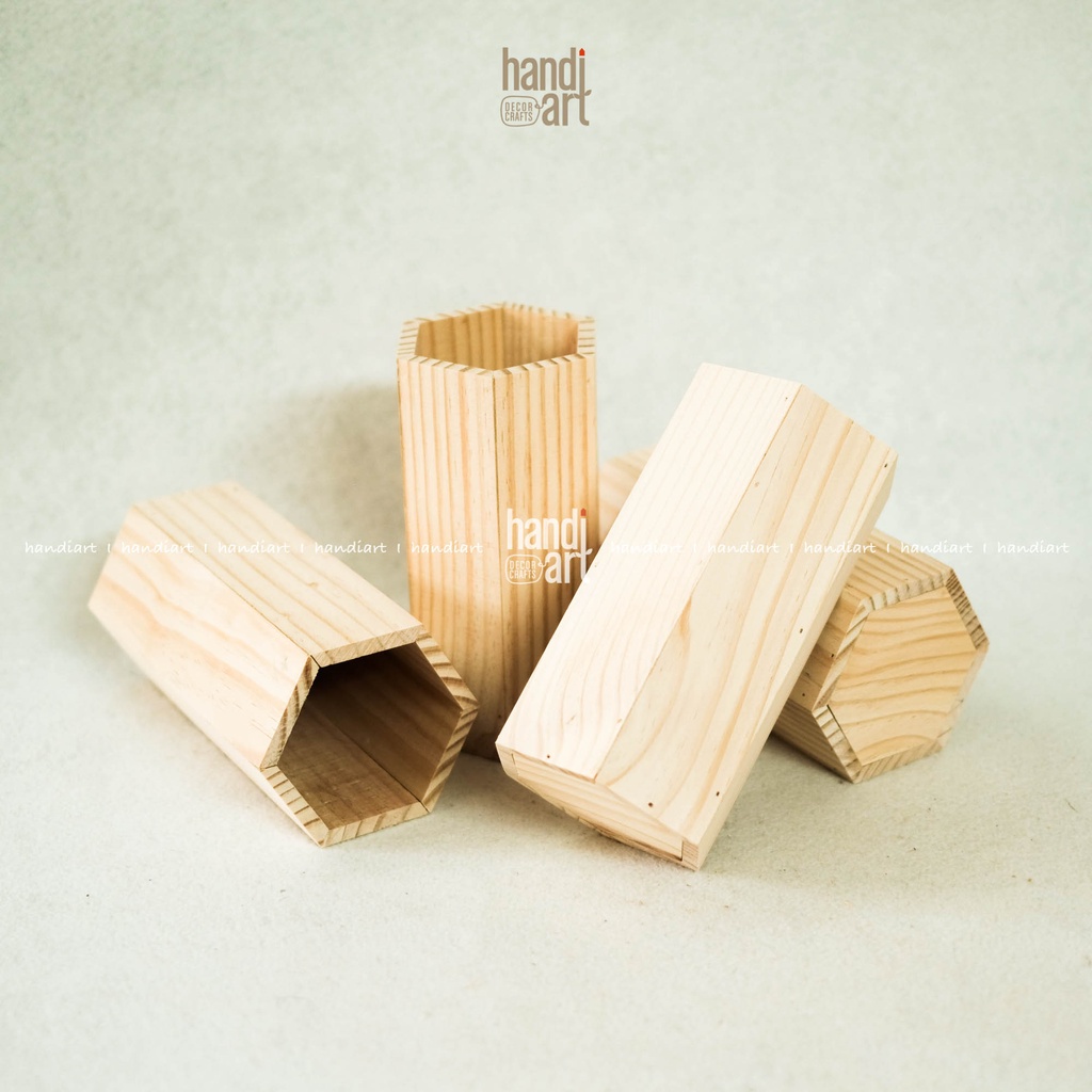 Chậu gỗ lục giác, chậu gỗ cắm hoa - wooden pots