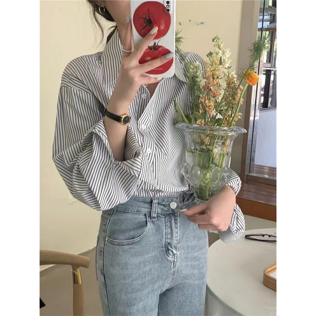 Áo Sơ Mi Kẻ Sọc Dài Tay Thời Trang Sành Điệu 61203