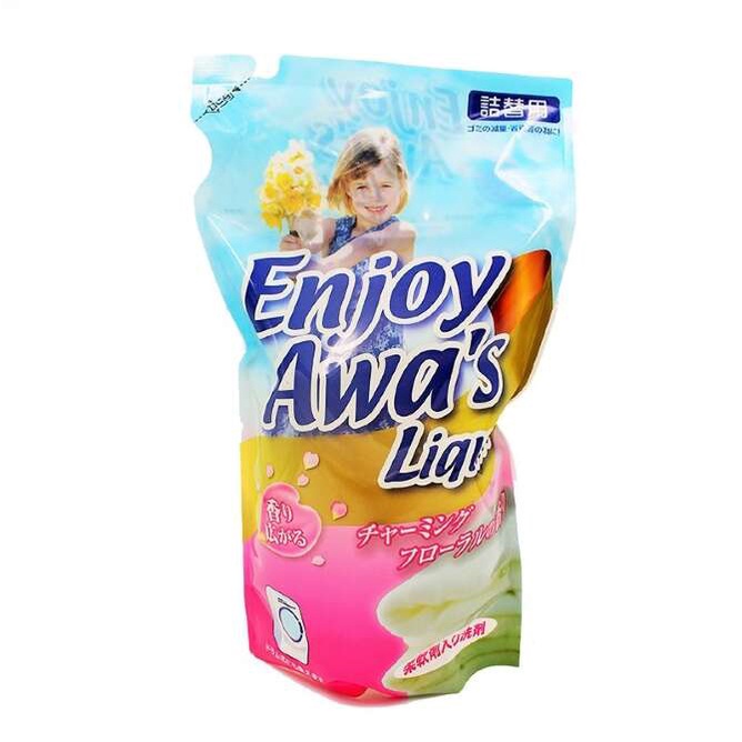 Nước giặt ENJOY AWA'S Rocket Nhật Bản 800g làm sạch mềm vải (hương hoa cỏ)