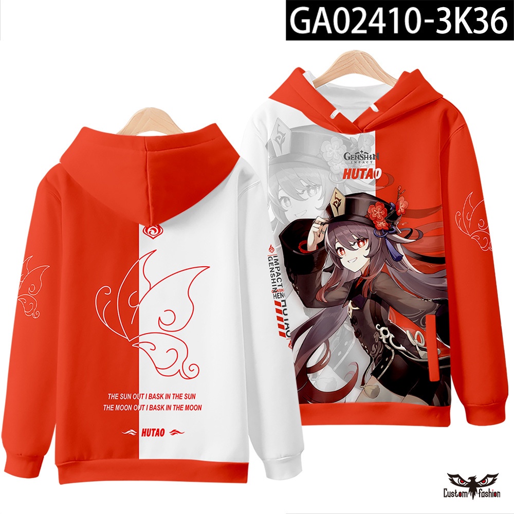 Áo Khoác Hoodie In Hình Ganyu Hutao Zhongli Venti Kazuha Ayaka Áo Khoác In Họa Tiết 3D Dành Cho Bé Trai