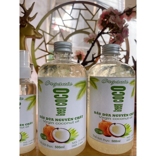 Dầu dừa Vietcoco chai to đùng 500ml tròn chuẩn xịn ép lạnh