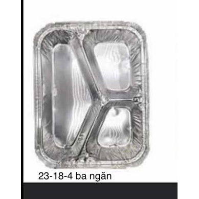 25 cái khay nhôm 3 ngăn, khay nhôm 4 ngăn