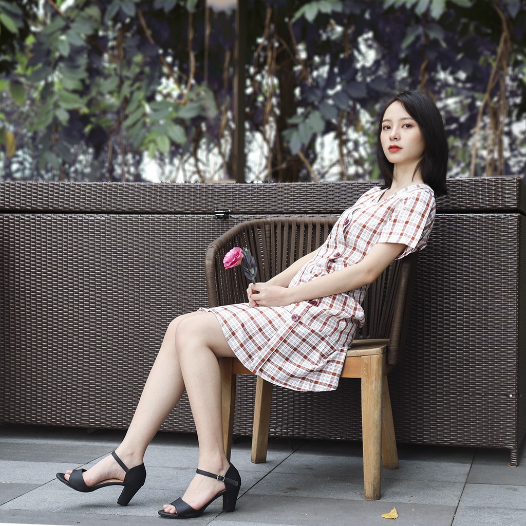 [Mã SKAMSALEP6 giảm 10% tối đa 100K đơn 150K] Đầm váy caro nữ thắt eo moD004 | BigBuy360 - bigbuy360.vn