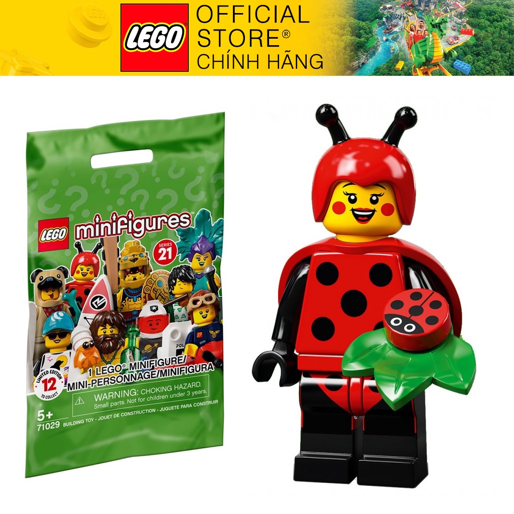 Nhân vật LEGO Minifigures Series 21 71029 Ladybug Girl - Cô gái với trang phục Bọ Rùa NEWSEAL