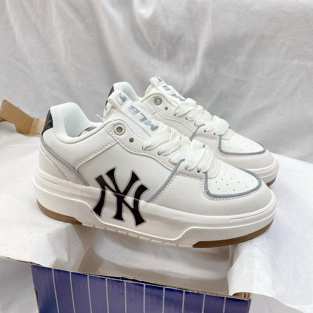 Giày MLB Chunky Liner New York Yankees White Black, Giày Sneaker MLB Chunky NY Đen Hàng Chuẩn