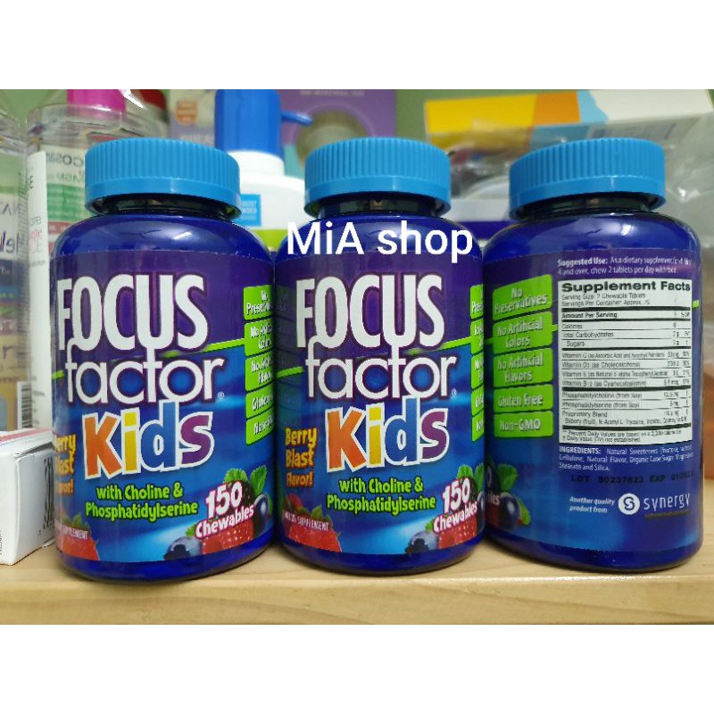 Kẹo bổ não cho bé Focus Factor Kids 150 viên (date 31.01.23)