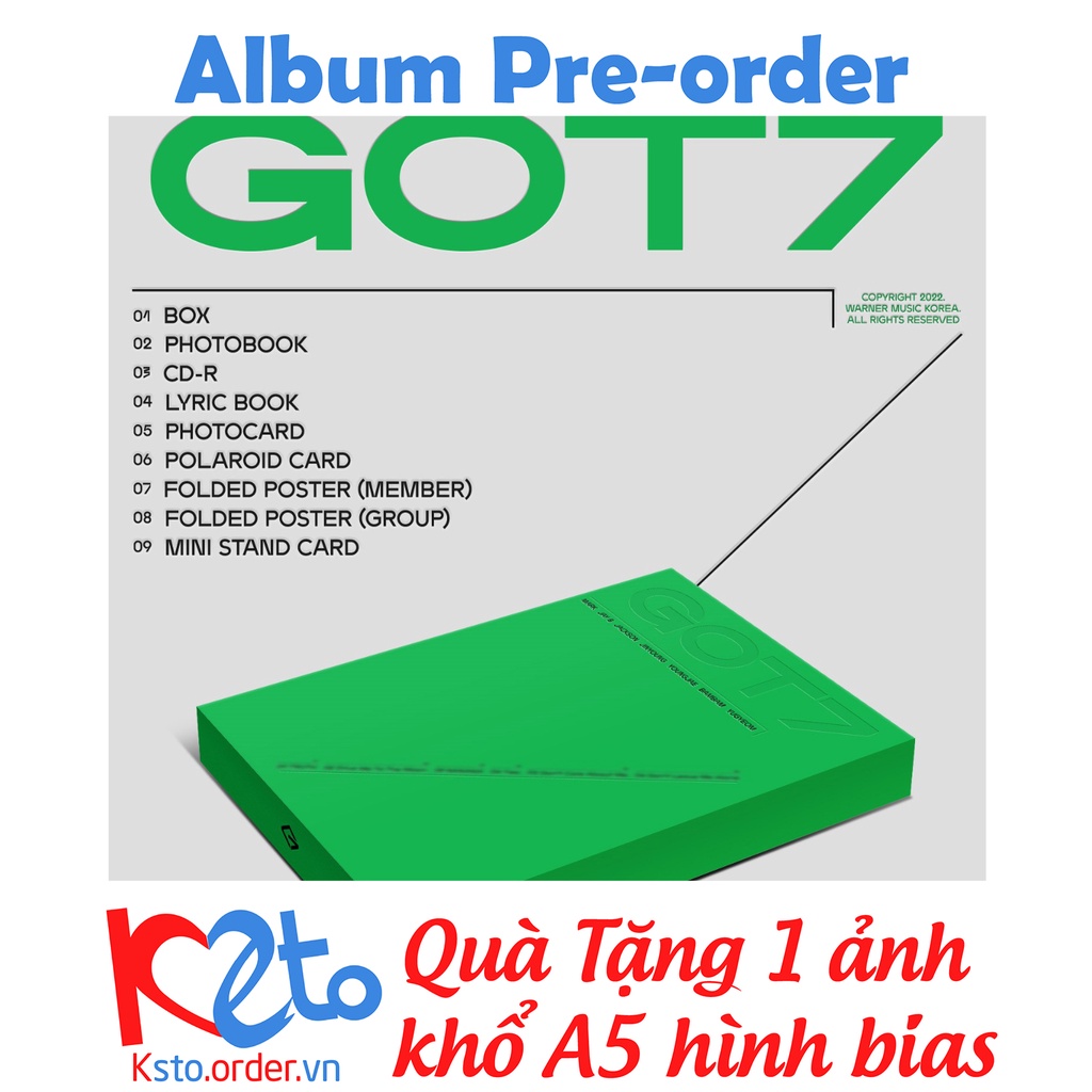 Album GOT7 - GOT7 + Quà 1 ảnh khổ A5 hình bias (ghi chú khi đặt hàng)