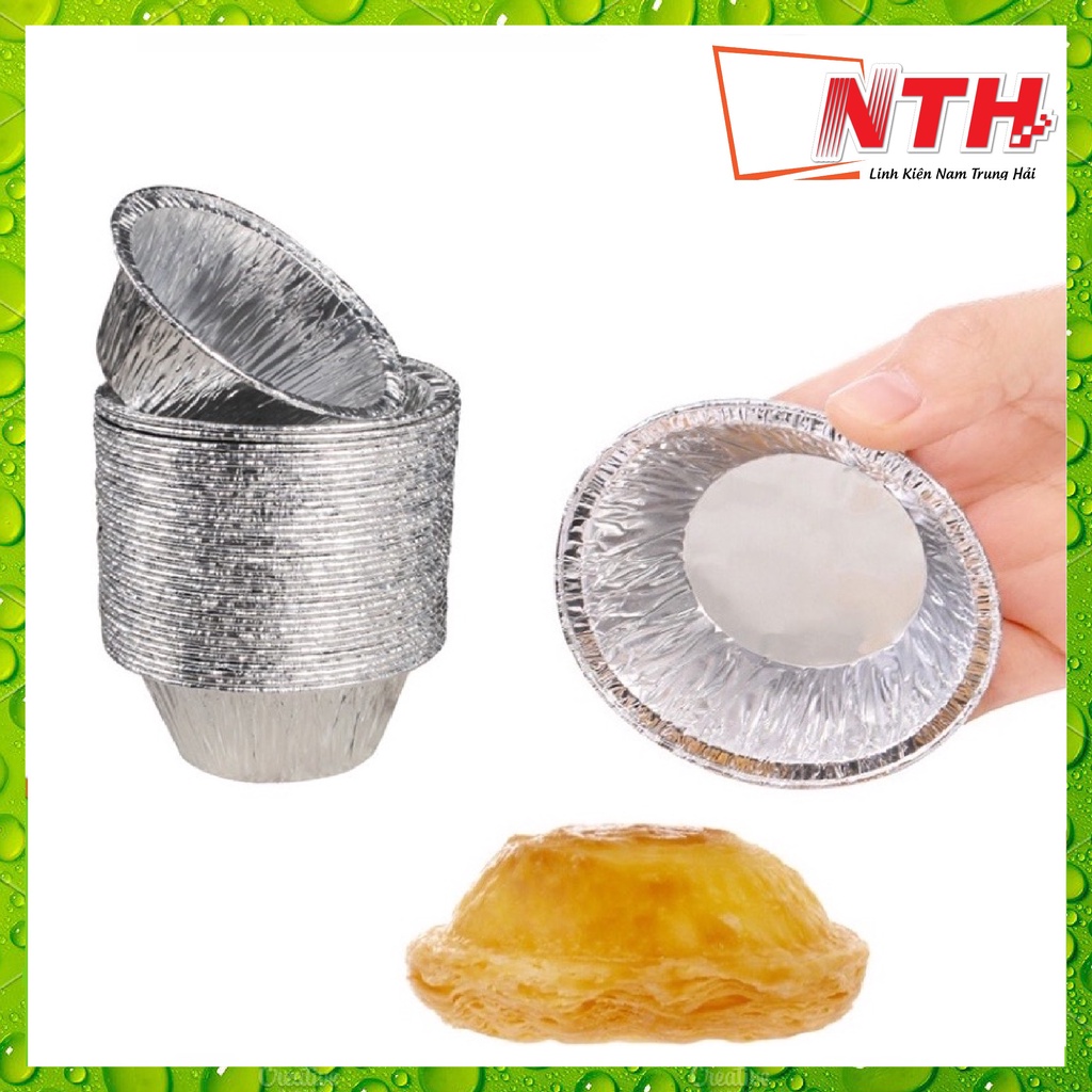 Set 250 Đế Cốc Chén Giấy Bạc Lót Khuôn Nướng Bánh Tart Trứng Tiện Dụng