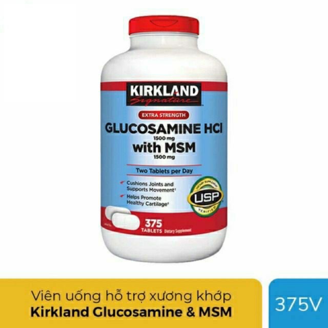 [Mã 55FMCGSALE giảm 8% đơn 500K] [Date 2024]Glucosamine HCL 1500mg MSM 1500mg chai 375v HSD 2023