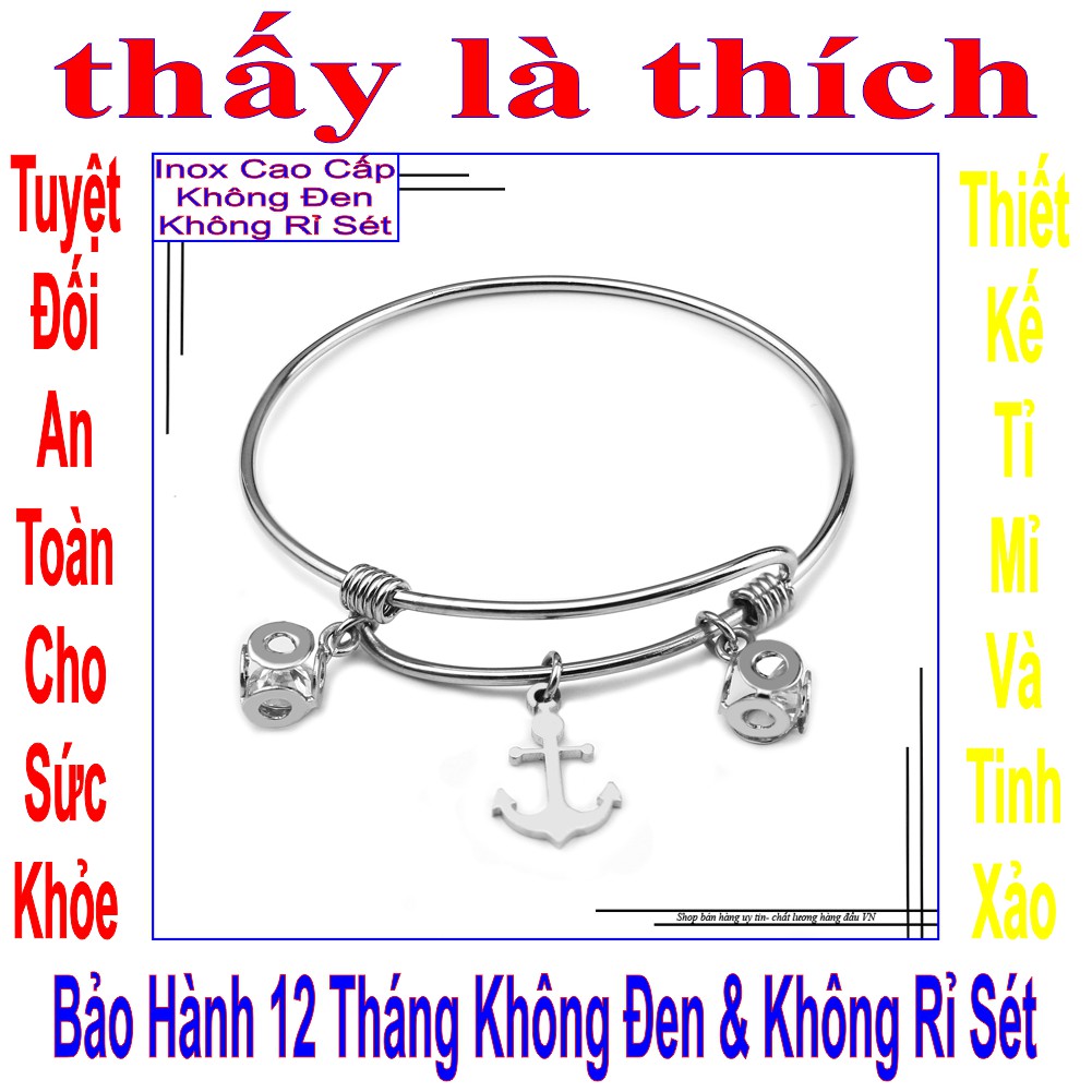 Vòng vàng cho bé trai đeo chân kiểu mỏ neo và 2 xúc xắc đá Zircon - An toàn cho trẻ -Cam kết 1 đổi 1 nếu hoen, gỉ sét