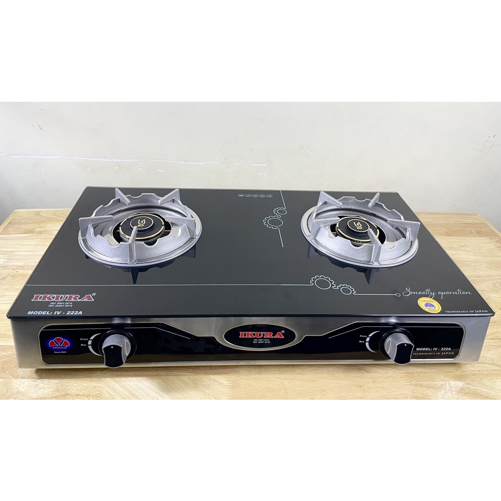 Bếp gas đôi mặt kính chịu nhiệt IKURA - 222
