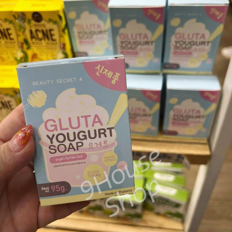 01 Xà Phòng Sữa Chua Sáng Da Dưỡng Ẩm Gluta Yougurt Beauty Secret (Mặt &amp; Body) Thái Lan 95gram