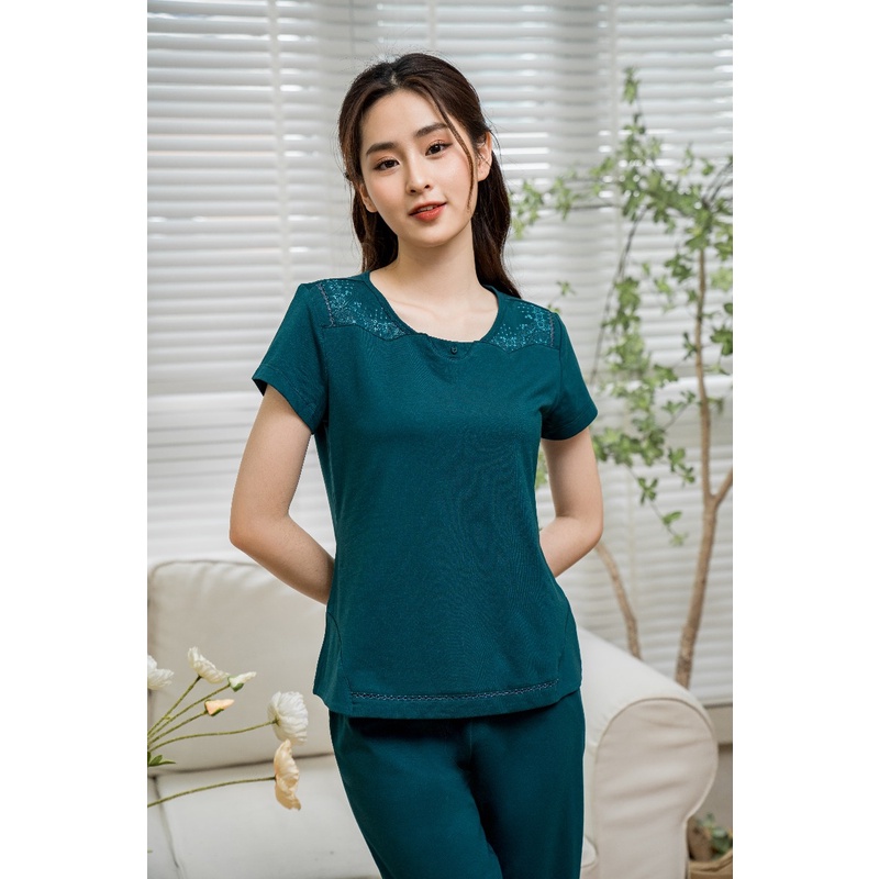 Bộ mặc nhà áo cộc tay quần lửng Winny 22148 Giá 550,000đ