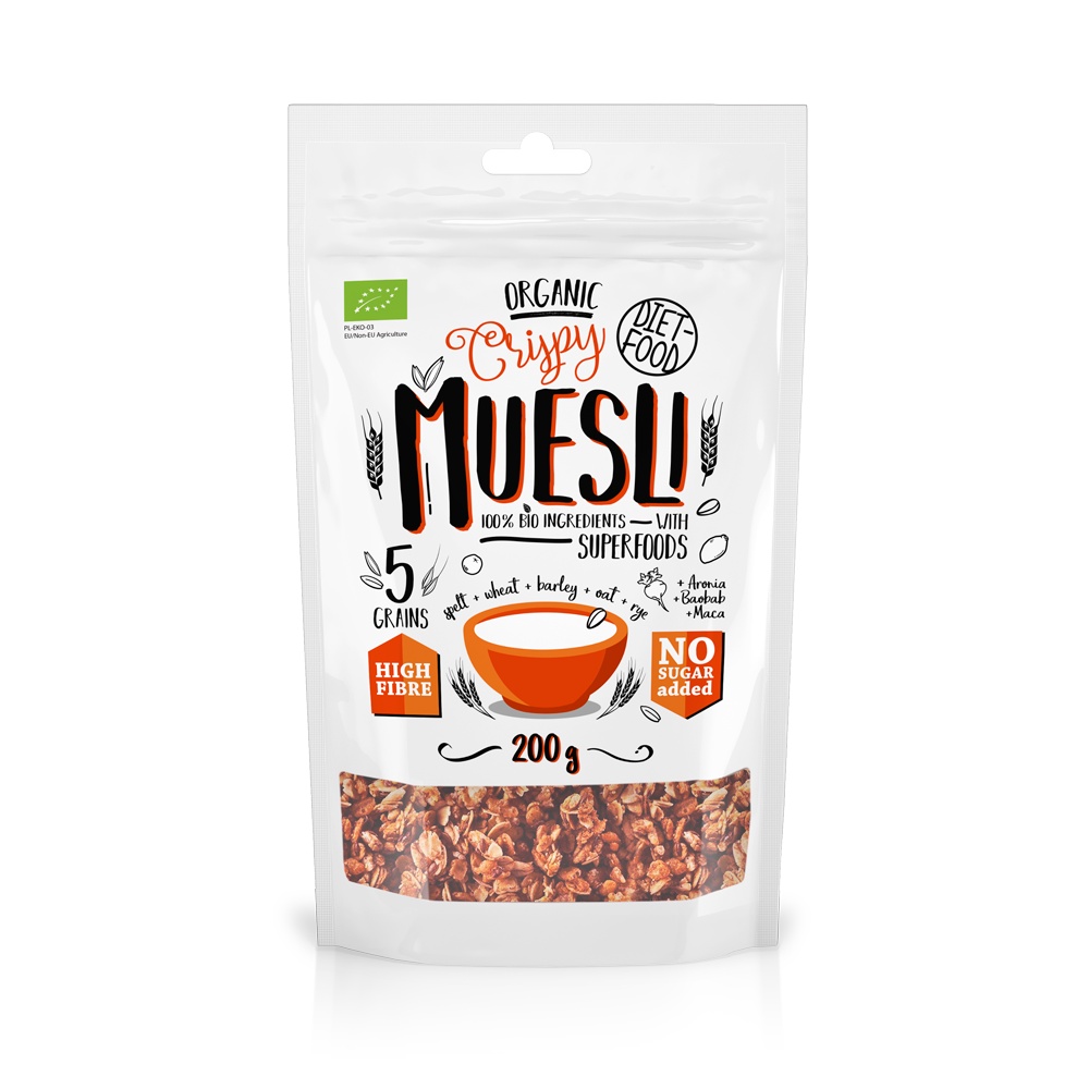 Ngũ cốc giảm cân ăn kiêng muesli giòn siêu thực phẩm, trái cây hạt chia hữu cơ 200g Diet Food cho bé ăn sáng, healthy