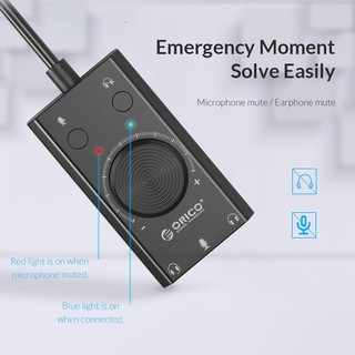 ORICO SC2 External USB Sound Card Volume Adjustable Audio Card Adapter PC