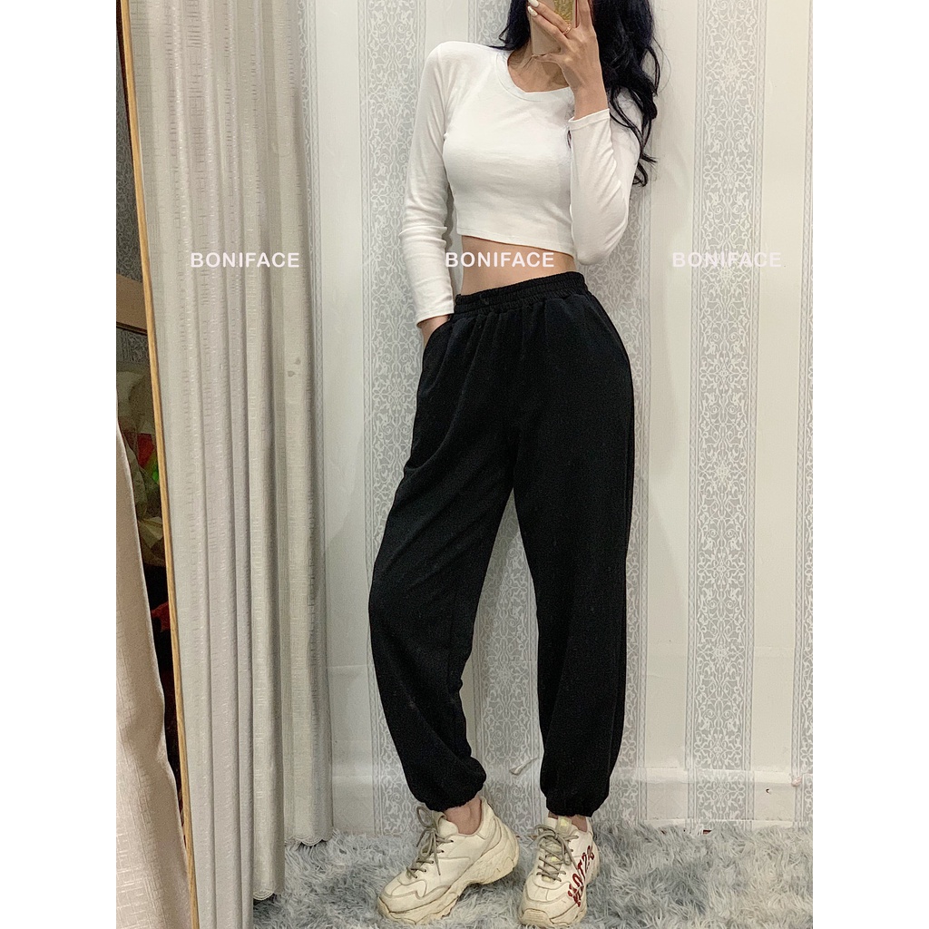 Quần Jogger nữ Boniface Jogger ống rộng cạp chun