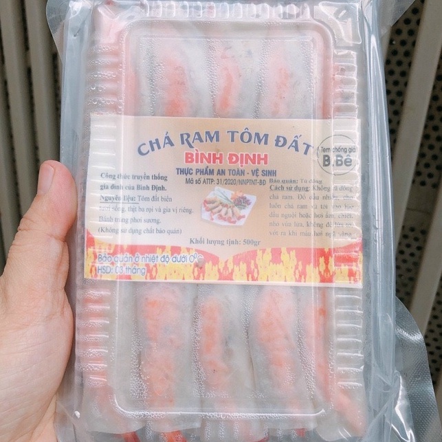 Chả Ram Tôm Đất Chuẩn Bình Định Hộp 500gr. Chả Ram Tôm Đất Chiên Lên Cuốn Bánh Tráng Thì Thôi Rồi Luôn
