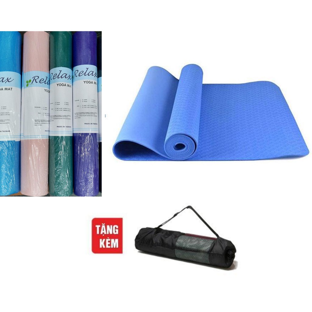 THẢM TẬP YOGA, GYM "RELAX" CAO CẤP - LOẠI 4MM TRƠN - KHÁCH ĐƯỢC CHỌN MÀU