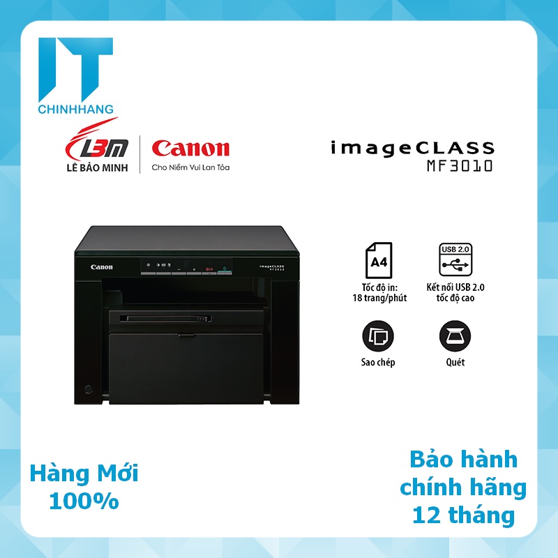 Máy In Đa Năng Canon MF3010AE (In-Quét-Copy) - Hàng Chính Hãng Phân Phối Bởi Lê Bảo Minh