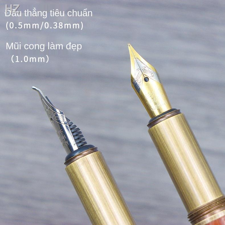 BĐồng cổ điển bằng gỗ bút rắn cây máy viết nghệ thuật thư pháp tư nhân tùy chỉnh kinh doanh quà tặng